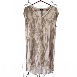 RUDSAK Short Sleeves V-Neck Marbled Mixed Pink & Gray Chiffon Sheer Dress Size M